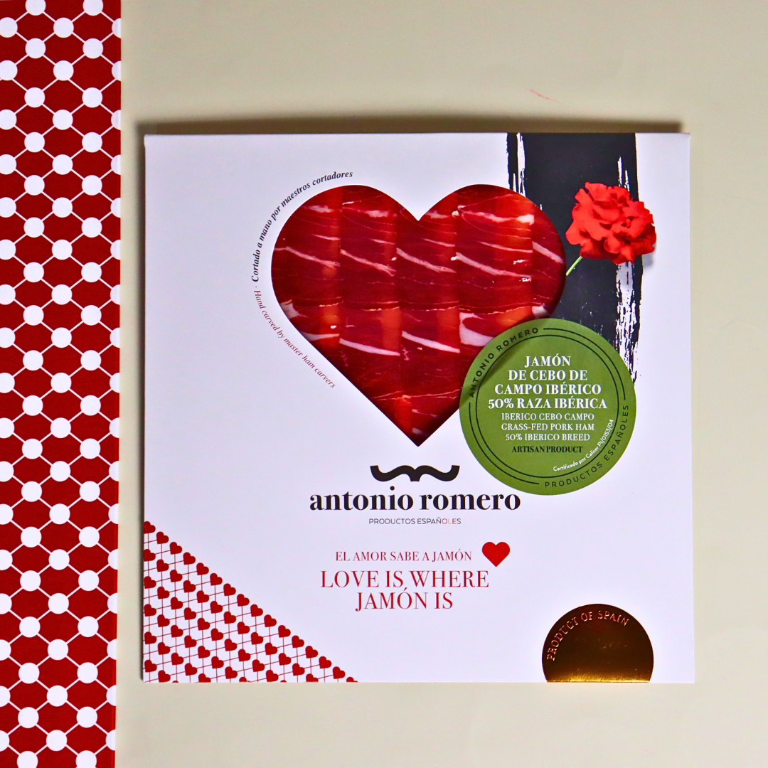 Hand Carved Ibérico Ham Cebo de Campo Grass-Fed Heart Shape 80g