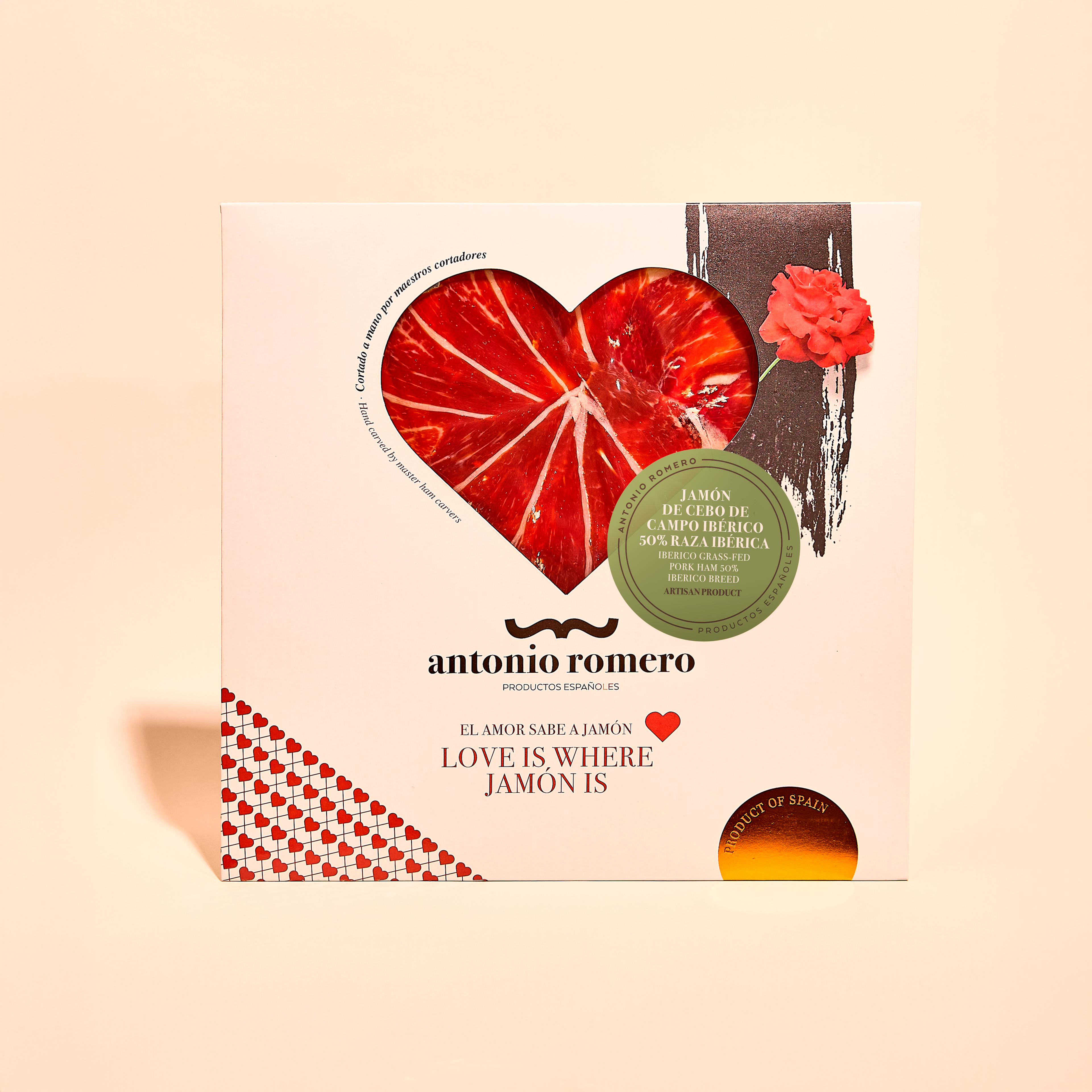 Hand Carved Ibérico Ham Cebo de Campo Grass-Fed Heart Shape 80g